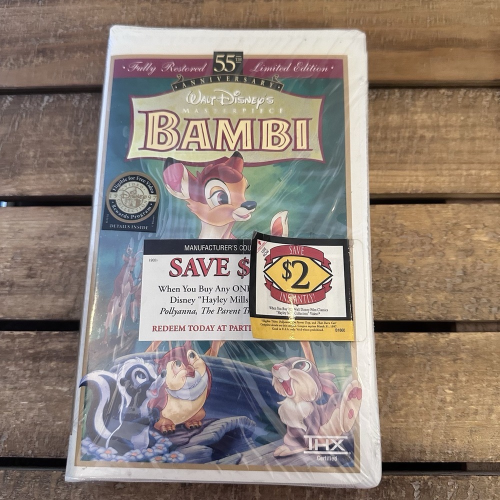 (Factory Sealed) Disney's Bambi 55th Anniversary Masterpiece Collection VHS 1997